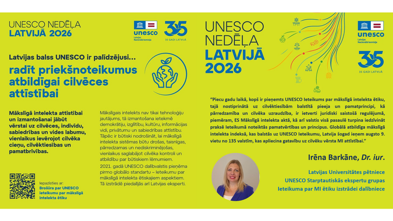 UNESCO Latvijas Nacionālā komisija, atzīmējot 35 gadadienu kopš Latvijas pievienošanās UNESCO, atskatās uz Latvijas pētnieču līdzdalību mākslīgā intelekta jomā
