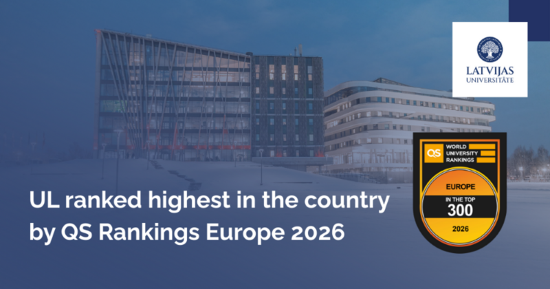 University of Latvia ranked highest in the country by QS Rankings Europe 2026