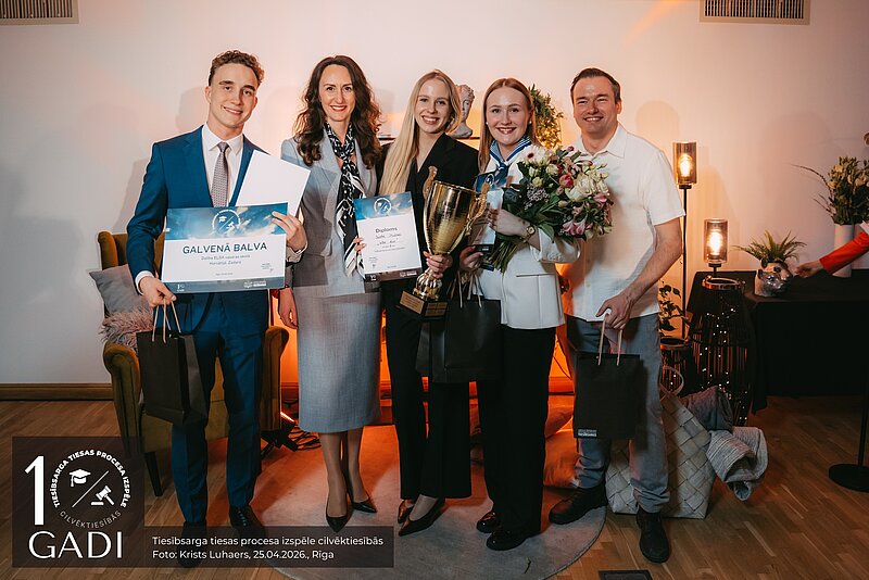 LU Juridiskās fakultātes studenti triumfē Tiesībsarga 10. cilvēktiesību tiesas procesa izspēlē