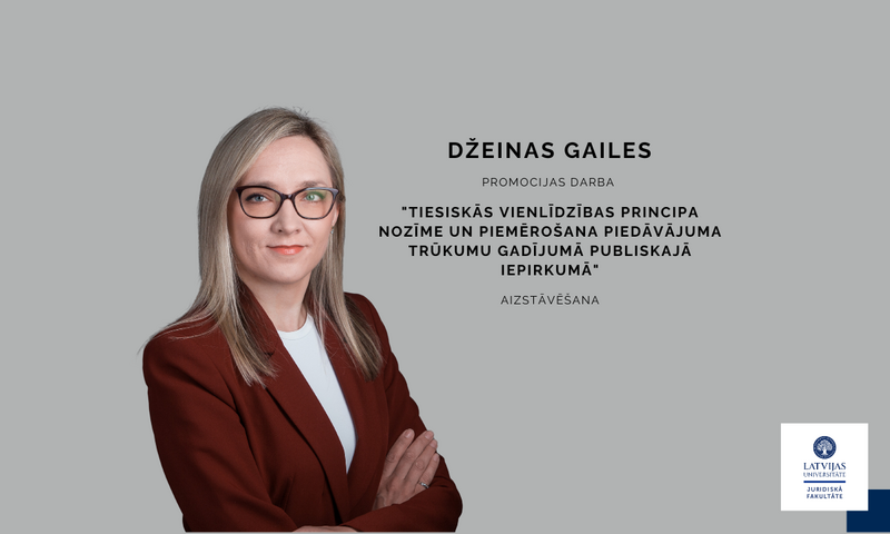 Promocijas darbu aizstāvēs Džeina Gaile